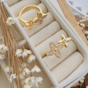 Anel Flora - Folheado a Ouro