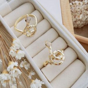 Anel Suzana - Folheado a Ouro Micro Zircônia Serpente