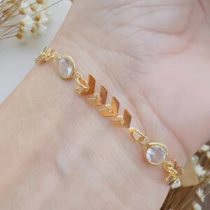 Pulseira Ayla - Folheada a Ouro Escama Cristal