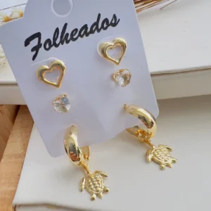 Cartela Folheada a Ouro Tartaruga - 208