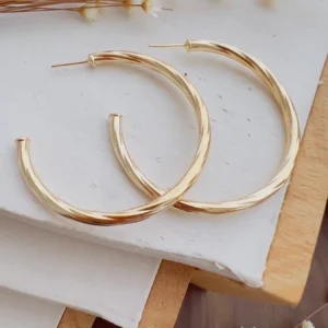 Argola Folheado a Ouro Tubo G - 217