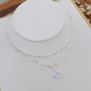 Choker Folheado a Prata Dupla Torcida Zircônia - 305