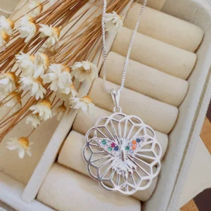 Colar Folheado a Prata Micro Zircônia Colorido Espirito Santo - 312