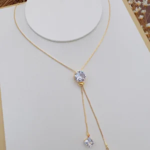 Gravatinha Folheada a Ouro Zircônia Virginia - 408