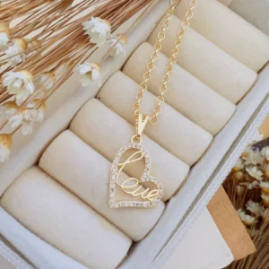 Colar Folheado a Ouro Micro Zircônia Love - 412