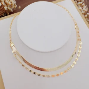 Choker Duplo Folheado a Ouro Fita - 414