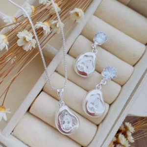 Conjunto Folheado a Prata Gota Zircônia - 503