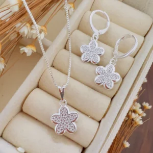 Conjunto Folheado a Prata Micro Zircônia Flor - 506