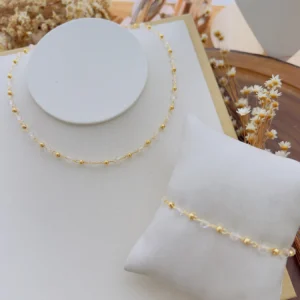 Conjunto Folheado a Ouro Cristais Cristal - 609