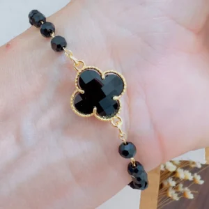 Pulseira Folheada a Ouro Virginia Preto - 704