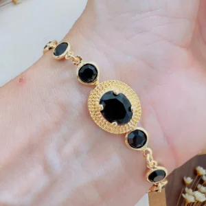 Pulseira Folheada a Ouro Preto - 707