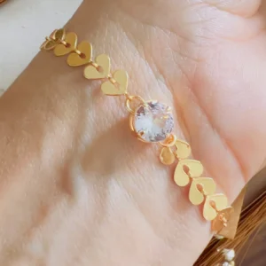 Pulseira Folheado a Ouro Zircônia Coração - 710