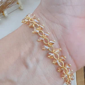 Pulseira Folheado a Ouro Cristais - 713