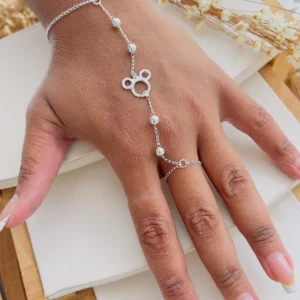 Pulseira de Mão Folheado a Prata - 811